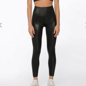 Lorna Jane wet look ankle biter leggings